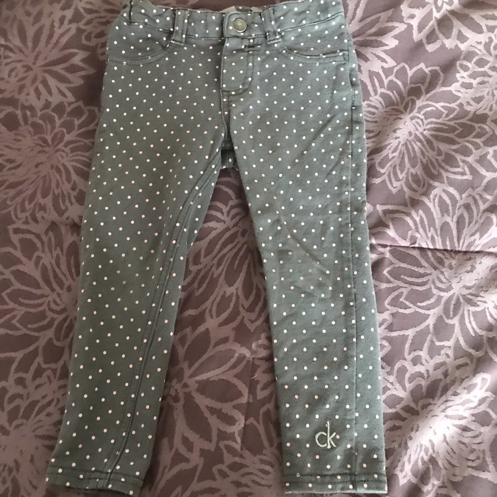 3T Grey Calvin Klein Jeans w Pink polka dots
